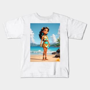 Hawaiian Girl Sticker #3 Kids T-Shirt